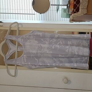 Lululemon Atletica Racerback Camo, Size 10, Color Silver & Gray